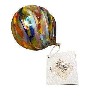 Glass Eye Studio Classic Round “Circus Twist” Ornament (NWT)